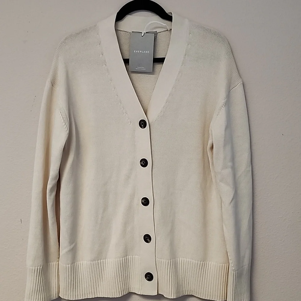 Everlane Organic Cotton Cardigan Nwt - Picture 3 of 13